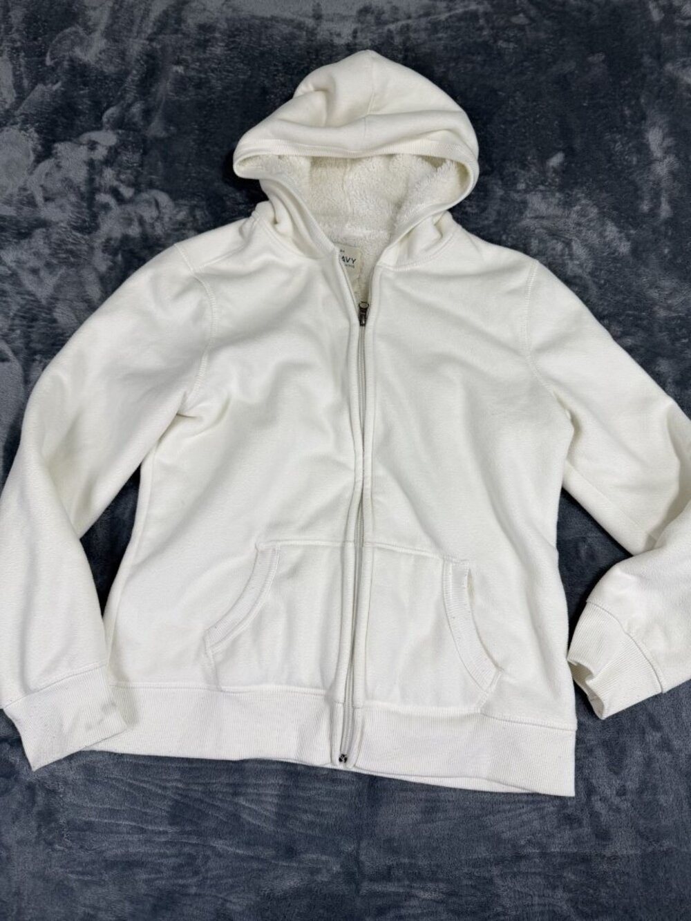 Old Navy Womens White Lined Full-Zip Hoodie Jacket L